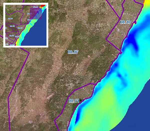 Cuenca Hidrográfica Río Júcar. Zonas de intrusión marina en UUHH